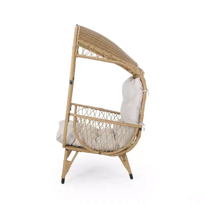 Christopher Knight Home Didier Farmhouse Iron and Faux Rattan Patio Standing with Basket Design