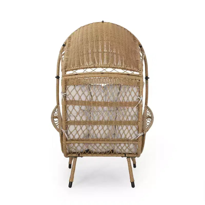 Christopher Knight Home Didier Farmhouse Iron and Faux Rattan Patio Standing with Basket Design