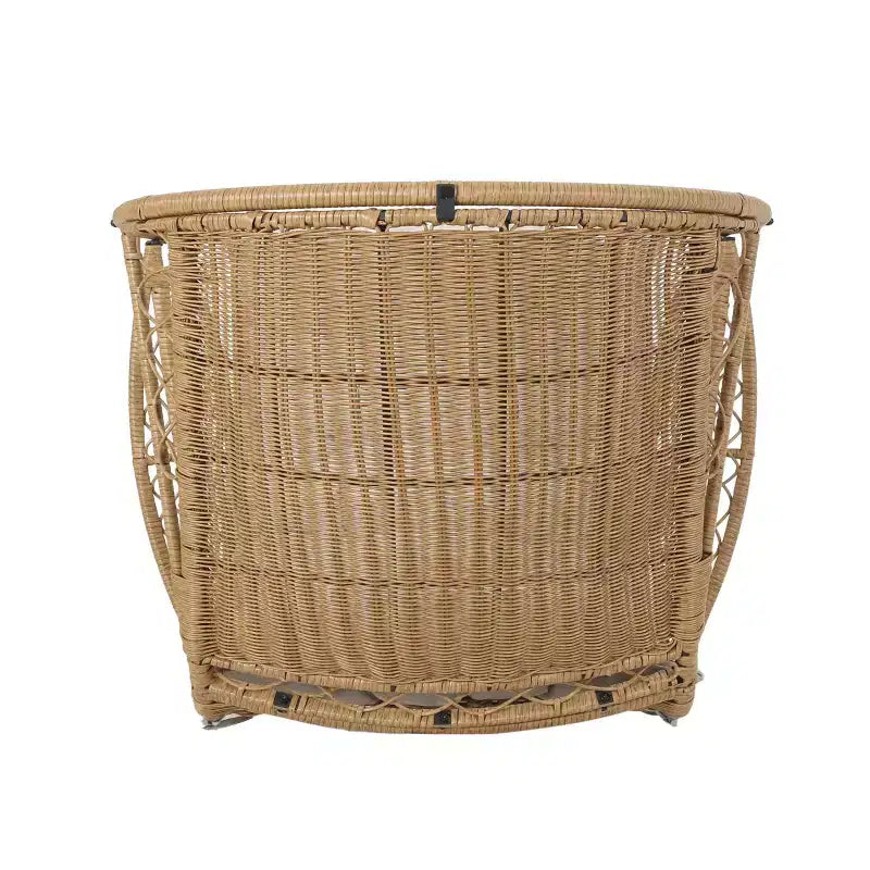 Christopher Knight Home Didier Farmhouse Iron and Faux Rattan Patio Standing with Basket Design