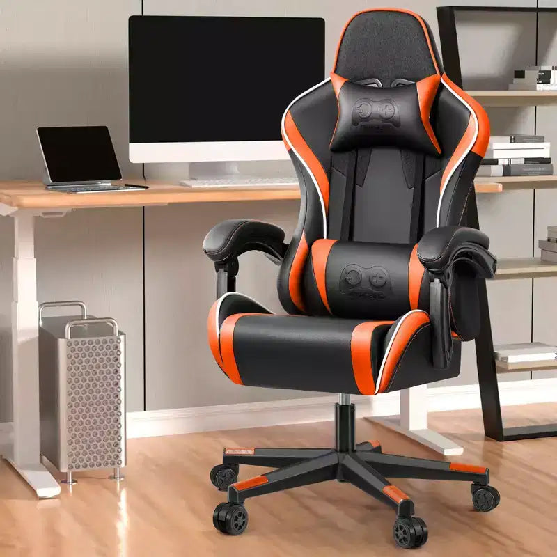 Sedia da Ufficio Direzionale in Pelle KERDOM, Sedia da Ufficio Ergonomica con Schienale Alto e Supporto Lombare con Braccioli Imbottiti