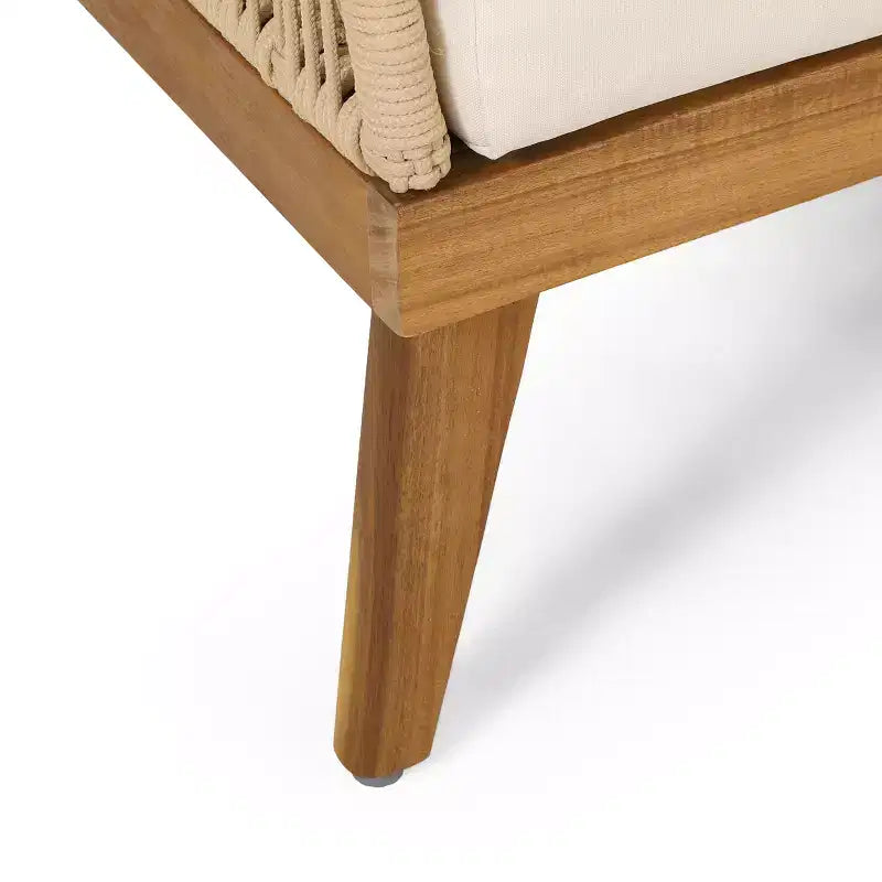 Christopher Knight Home Matthieu Modern Acacia Wood Patio Club Chairs with Cushion and Rope Detail (Set of 2)