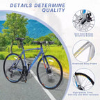 NAYSAYE 27.5 Bicycle 3x8/24 Speeds Hybrid Bike Disc Brakes Aluminum Frame Junior Senior for Men and Women City Cycling, 67.32*14.56*39.37