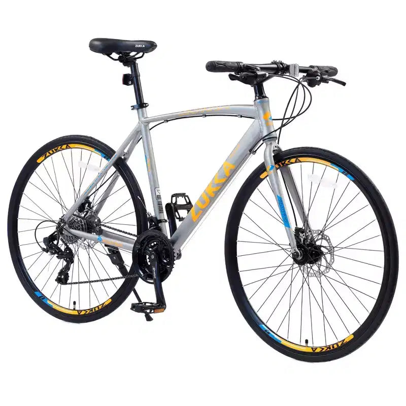 NAYSAYE Bicicletta 27.5 3x8/24 Velocità Bici Ibrida Freni a Disco Telaio in Alluminio Junior Senior per Uomini e Donne Ciclismo Urbano, 67.32*14.56*39.37