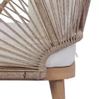Christopher Knight Home Rheba Outdoor Acacia Wood Curved Tub Club Chair with Rope Accents
