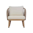 Christopher Knight Home Rheba Outdoor Acacia Wood Curved Tub Club Chair with Rope Accents