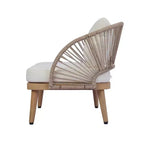 Christopher Knight Home Rheba Outdoor Acacia Wood Curved Tub Club Chair with Rope Accents