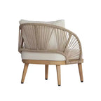 Christopher Knight Home Rheba Outdoor Acacia Wood Curved Tub Club Chair with Rope Accents