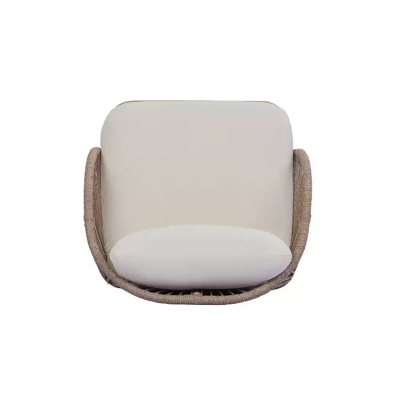 Christopher Knight Home Rheba Outdoor Acacia Wood Curved Tub Club Chair with Rope Accents