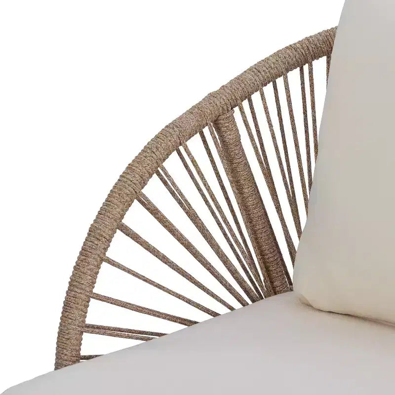 Christopher Knight Home Rheba Outdoor Acacia Wood Curved Tub Club Chair with Rope Accents