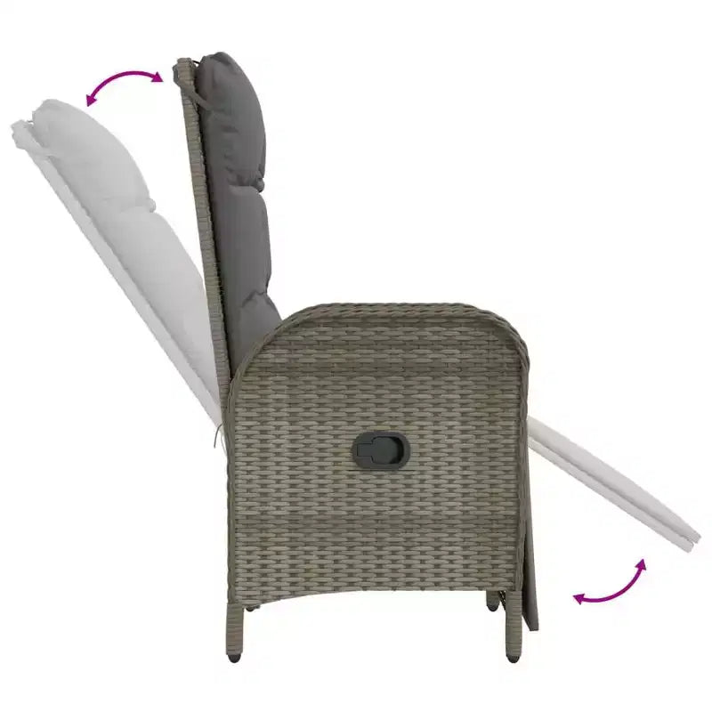 vidaXL Outdoor Reclining Chairs with Cushions