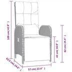 vidaXL Outdoor Reclining Chairs with Cushions