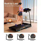 Tapis Roulant Pieghevole Inclinato a 3 Livelli Redliro per la Casa, Tapis Roulant con Altoparlanti Bluetooth, Compatto con Capacità di 150 kg