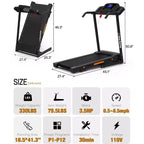 Tapis Roulant Pieghevole Inclinato a 3 Livelli Redliro per la Casa, Tapis Roulant con Altoparlanti Bluetooth, Compatto con Capacità di 150 kg