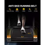 Tapis Roulant Pieghevole Inclinato a 3 Livelli Redliro per la Casa, Tapis Roulant con Altoparlanti Bluetooth, Compatto con Capacità di 150 kg