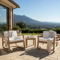 Christopher Knight Home Stphanie Patio Modern Nordic Acacia Wood Rocking Chair with Cushions