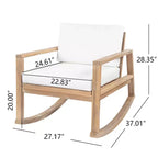 Christopher Knight Home Stphanie Sedia a dondolo moderna nordica da patio in legno di acacia con cuscini