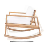 Christopher Knight Home Stphanie Sedia a dondolo moderna nordica da patio in legno di acacia con cuscini