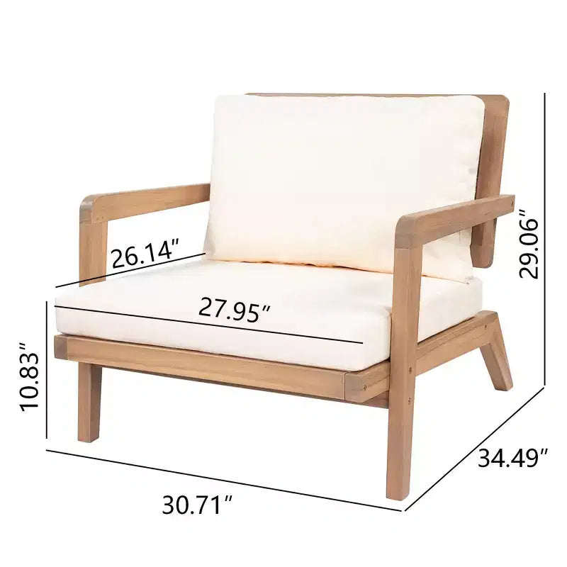 Christopher Knight Home Tiziana Patio Modern Nordic Acacia Wood Chair with Cushions (Set of 2)