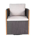 Christopher Knight Home Zorana Sedia Girevole Moderna da Esterno in Legno di Acacia e Corda