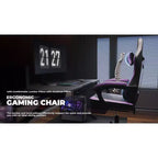 Ora Maison Sedia da Gaming Ergonomica con Poggiapiedi e Massaggio Lombare, Sedia da Computer Girevole Regolabile in Altezza per Adulti, Capacità 136 kg, Viola