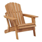 Outdoor Wooden Folding Adirondack Chair with BackRest&SeatBoard, Wood Patio Chair