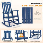 Karl Home | Solid Wood Patio Rocking Chair with Footrest