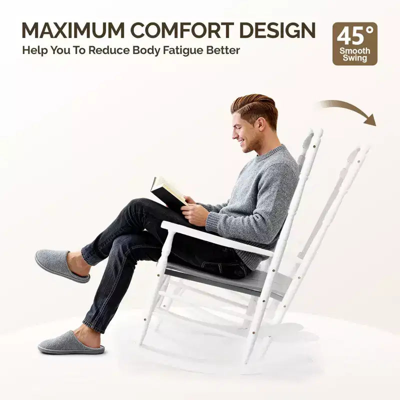 Karl Home | Sedia a dondolo classica in legno massello da patio