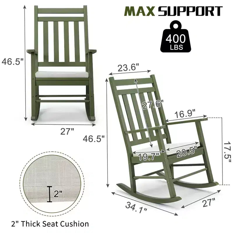 Karl Home | Solid Wood Patio Rocking Chair