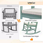 Karl Home | Classic Wooden Rocking Chair with Off-white Cushion