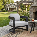 ModernLuxe Outdoor Aluminum Club Chair with Premium Cushions, Rust-Resistant Patio Lounge Chair, Gray