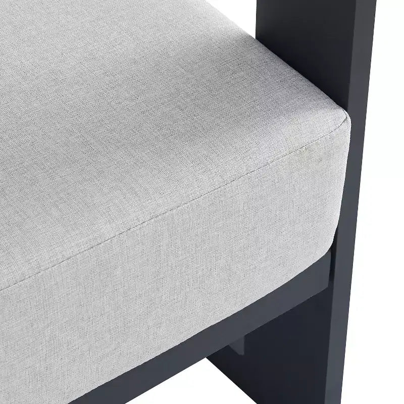 ModernLuxe Outdoor Aluminum Club Chair with Premium Cushions, Rust-Resistant Patio Lounge Chair, Gray