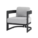 ModernLuxe Outdoor Aluminum Club Chair with Premium Cushions, Rust-Resistant Patio Lounge Chair, Gray