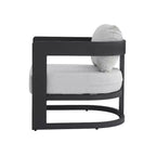 ModernLuxe Outdoor Aluminum Club Chair with Premium Cushions, Rust-Resistant Patio Lounge Chair, Gray