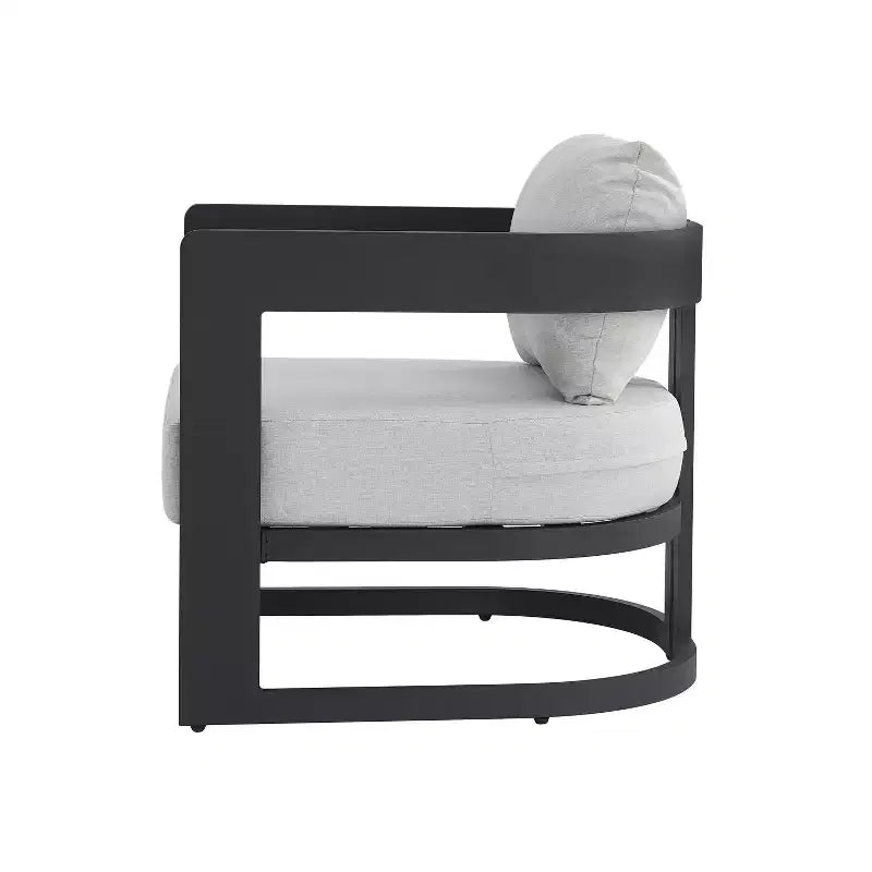 ModernLuxe Outdoor Aluminum Club Chair with Premium Cushions, Rust-Resistant Patio Lounge Chair, Gray