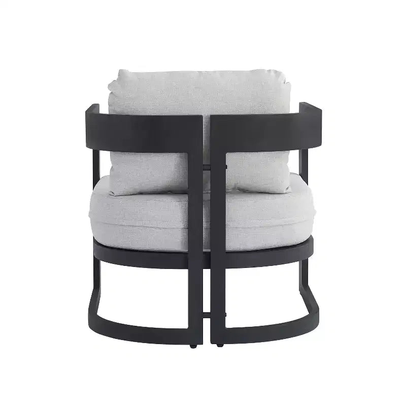 ModernLuxe Outdoor Aluminum Club Chair with Premium Cushions, Rust-Resistant Patio Lounge Chair, Gray