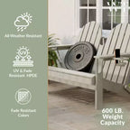 WestinTrends Panca da Giardino Pieghevole Adirondack da Esterni St. Augustine 49 in HDPE