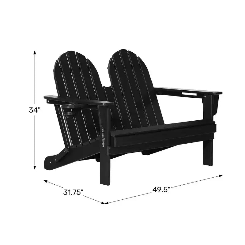 WestinTrends Panca da Giardino Pieghevole Adirondack da Esterni St. Augustine 49 in HDPE