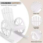 Karl Home | 23.5-Inch Adirondack Wagon-inspired Wooden Outdoor Rocking Chair