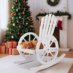 Karl Home | 23.5-Inch Adirondack Wagon-inspired Wooden Outdoor Rocking Chair