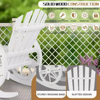 Karl Home | 23.5-Inch Adirondack Wagon-inspired Wooden Outdoor Rocking Chair