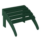 WestinTrends Highland 4-Piece Outdoor Patio HDPE Adirondack Chairs With Ottomans and Cup Holder Set, Dark Green