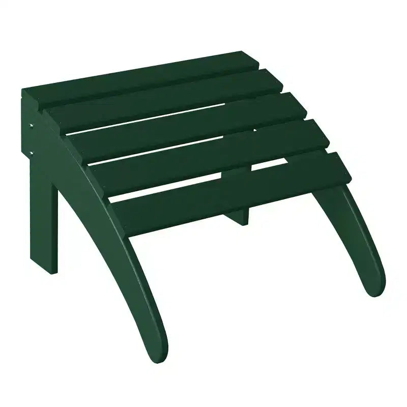 WestinTrends Highland 4-Piece Outdoor Patio HDPE Adirondack Chairs With Ottomans and Cup Holder Set, Dark Green