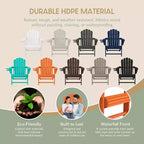 WestinTrends Highland 4-Piece Orange Outdoor Patio HDPE Adirondack Chairs With Ottomans and Cup Holder Set