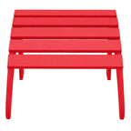 WestinTrends Highland 4-Piece Outdoor Patio HDPE Adirondack Chairs With Ottomans and Cup Holder Set, Red