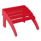 WestinTrends Highland 4-Piece Outdoor Patio HDPE Adirondack Chairs With Ottomans and Cup Holder Set, Red