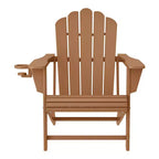 WestinTrends Highland Set di 4 Sedie Adirondack da Esterno in HDPE con Poggiapiedi e Porta Bicchieri, Teak