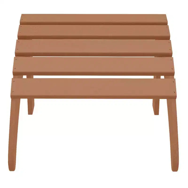 WestinTrends Highland Set di 4 Sedie Adirondack da Esterno in HDPE con Poggiapiedi e Porta Bicchieri, Teak
