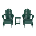 WestinTrends Highland 5-Piece Adirondack Chair with Folding Ottoman and Table Set, Dark Green