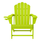 WestinTrends Highland 5-Piece Adirondack Chair with Folding Ottoman and Table Set, Lime