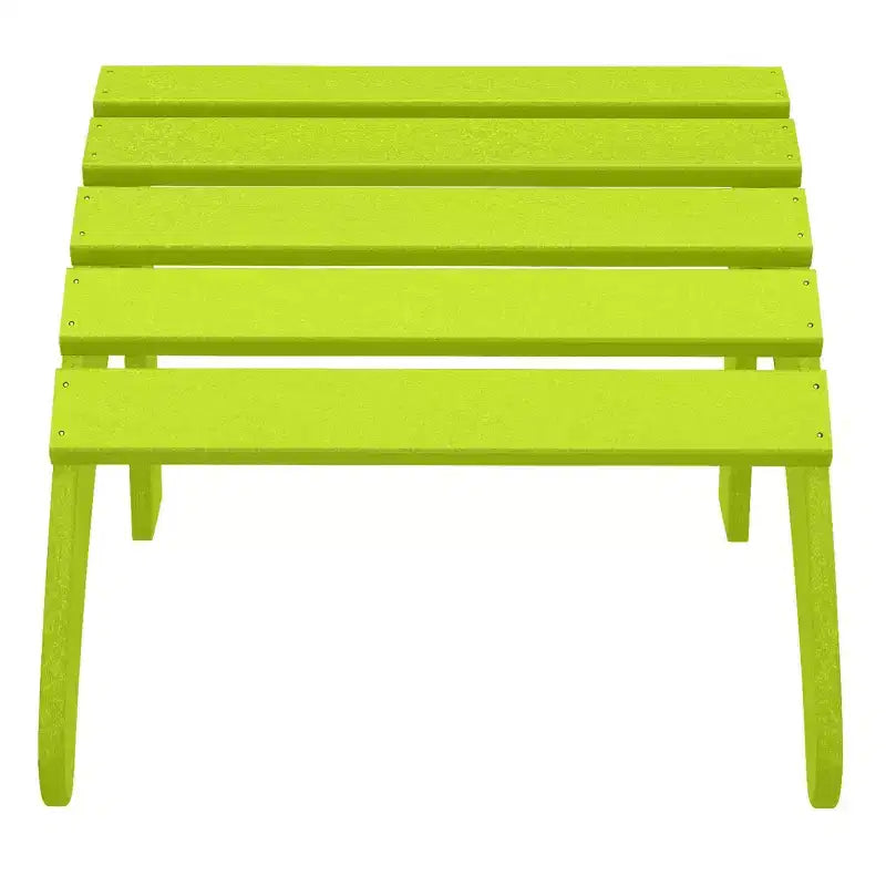 WestinTrends Highland 5-Piece Adirondack Chair with Folding Ottoman and Table Set, Lime